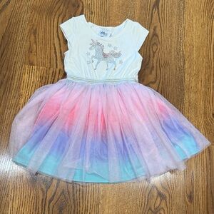Lola + The Boys Unicorn Dress - Pink, Blue, White